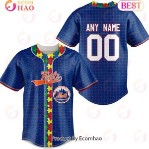 MLB New York Mets Specialized Baseball Jersey Fearless Aganst Autism