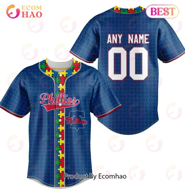 MLB Philadelphia Phillies Specialized Baseball Jersey Fearless Aganst Autism