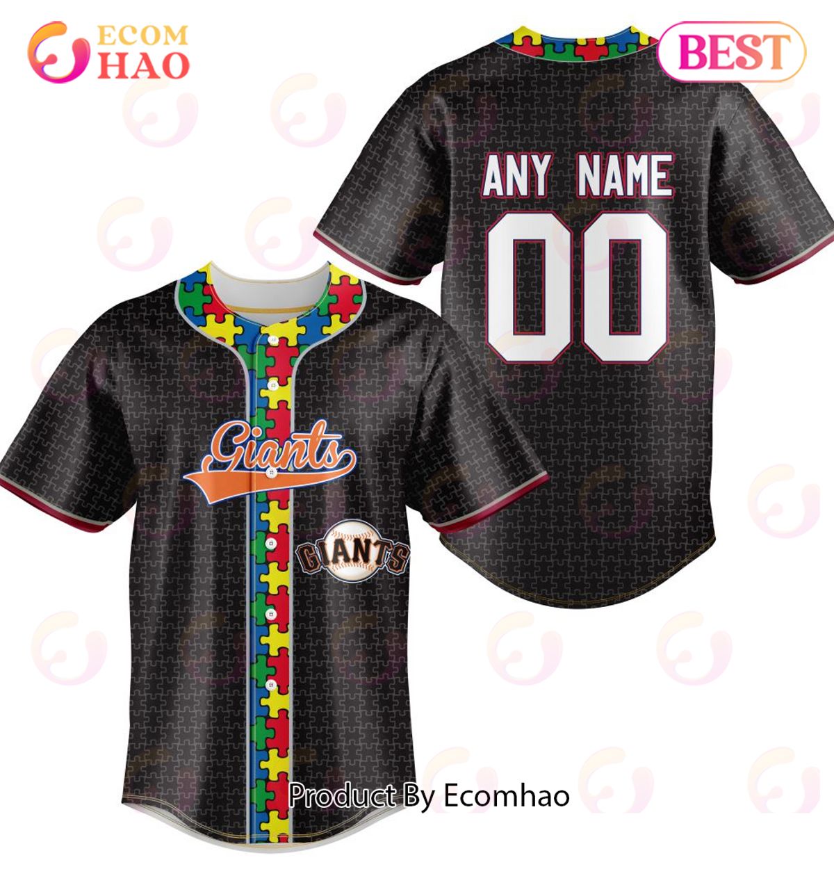 MLB San Francisco Giants Specialized Baseball Jersey Fearless Aganst Autism