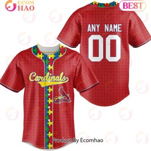 MLB St. Louis Cardinals Mix Grateful Dead _ Specialized Baseball Jersey Fearless Aganst Autism