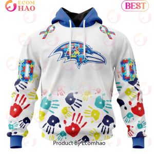 Best NFL Baltimore Ravens Autism Awareness Collection 3D Hoodie