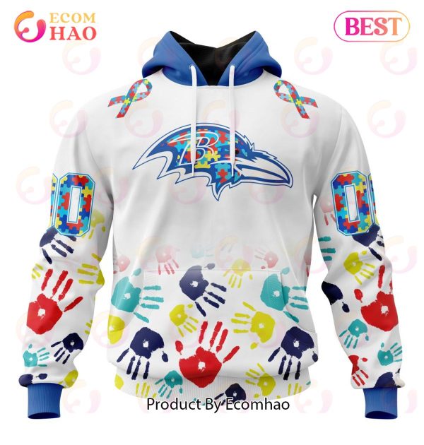Best NFL Baltimore Ravens Autism Awareness Collection 3D Hoodie