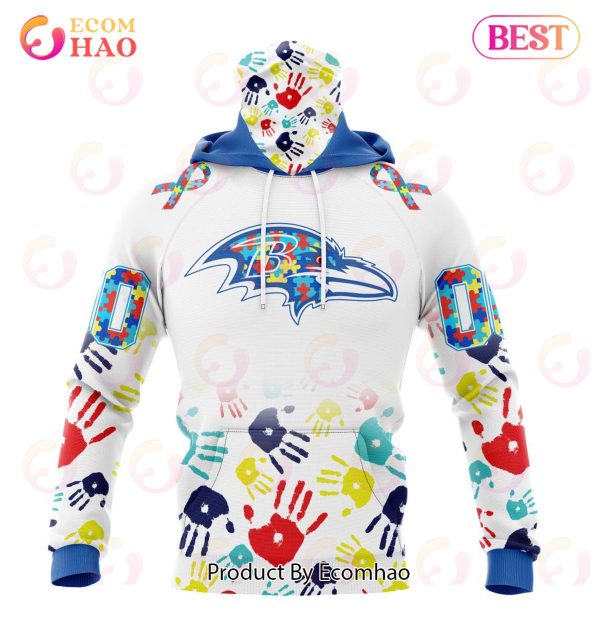 Best NFL Baltimore Ravens Autism Awareness Collection 3D Hoodie