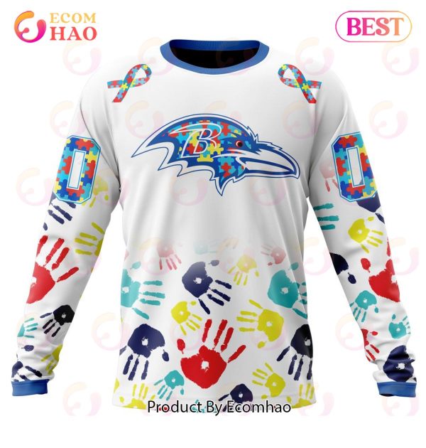 Best NFL Baltimore Ravens Autism Awareness Collection 3D Hoodie