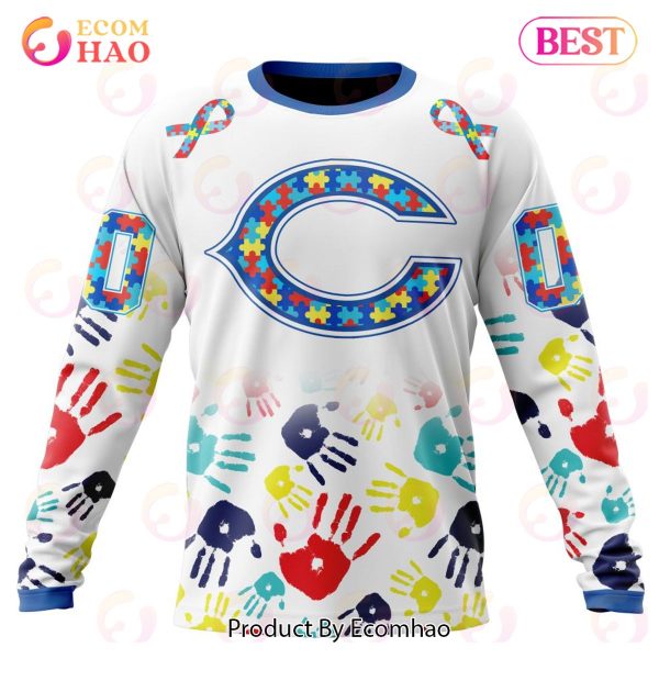 Best NFL Chicago Bears Autism Awareness Collection 3D Hoodie
