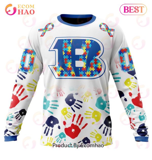 Best NFL Cincinnati Bengals Autism Awareness Collection 3D Hoodie