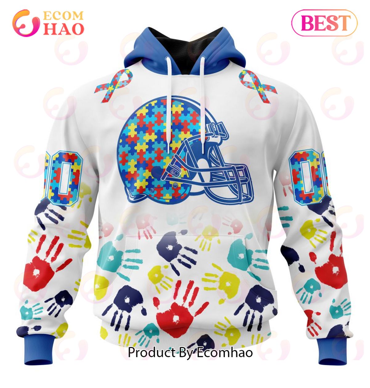 Best NFL Cleveland Browns Autism Awareness Collection 3D Hoodie