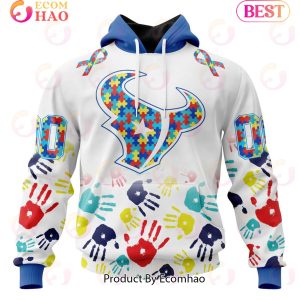 Best NFL Houston Texans Autism Awareness Collection 3D Hoodie