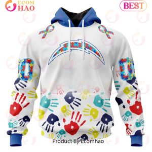 Best NFL Los Angeles Chargers Autism Awareness Collection 3D Hoodie