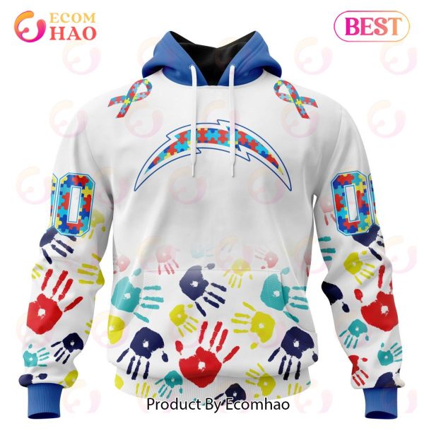 Best NFL Los Angeles Chargers Autism Awareness Collection 3D Hoodie
