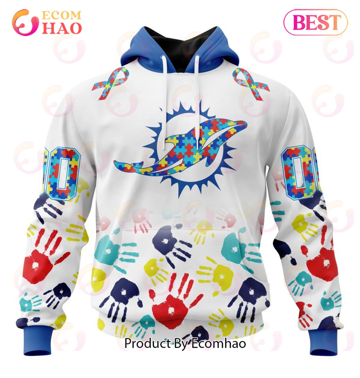 Best NFL Miami Dolphins Autism Awareness Collection 3D Hoodie
