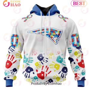 Best NFL New England Patriots Autism Awareness Collection 3D Hoodie
