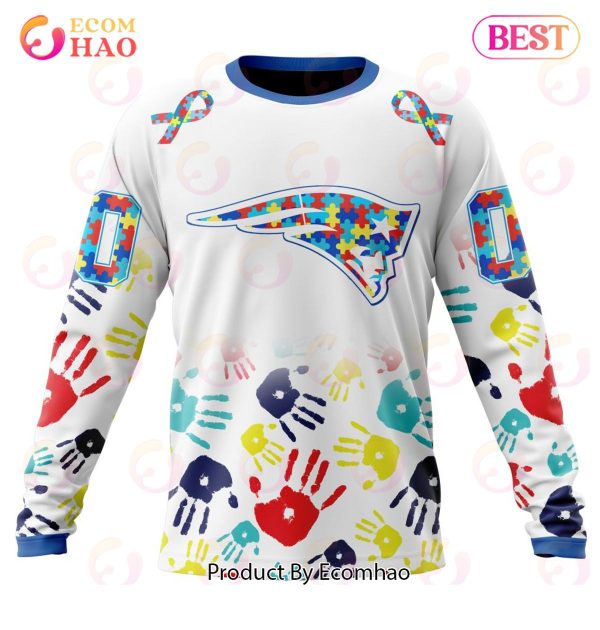 Best NFL New England Patriots Autism Awareness Collection 3D Hoodie