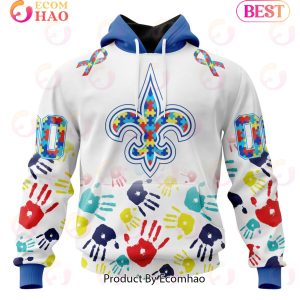 Best NFL New Orleans Saints Autism Awareness Collection 3D Hoodie