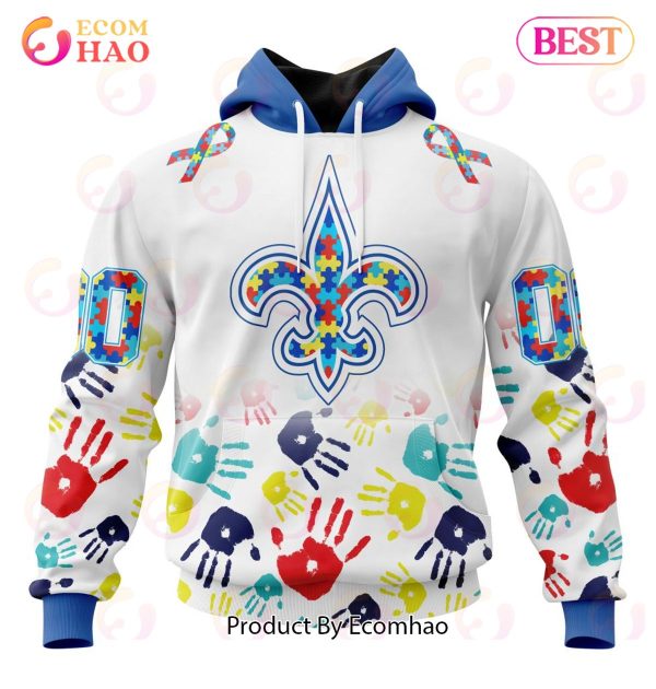 Best NFL New Orleans Saints Autism Awareness Collection 3D Hoodie