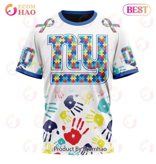 Best NFL New York Giants Autism Awareness Collection 3D Hoodie