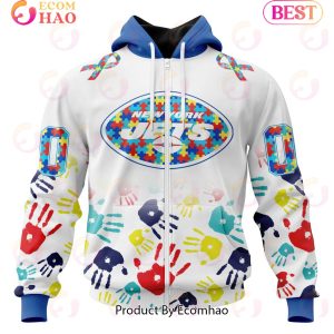 Best NFL New York Jets Autism Awareness Collection 3D Hoodie