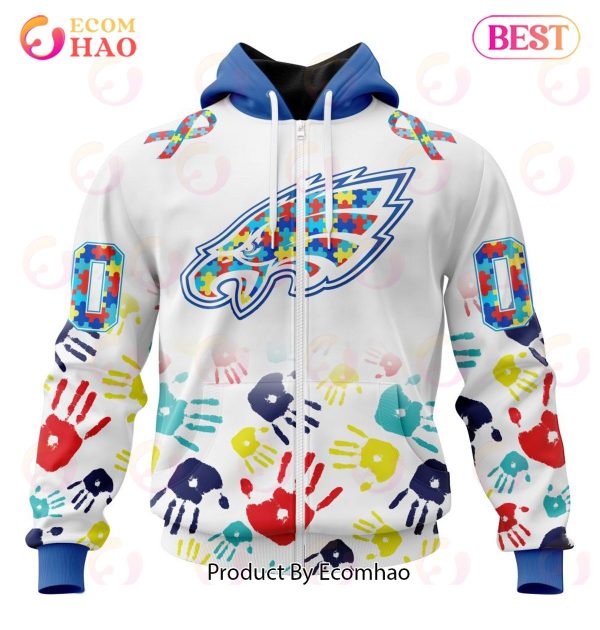 Best NFL Philadelphia Eagles Autism Awareness Collection 3D Hoodie