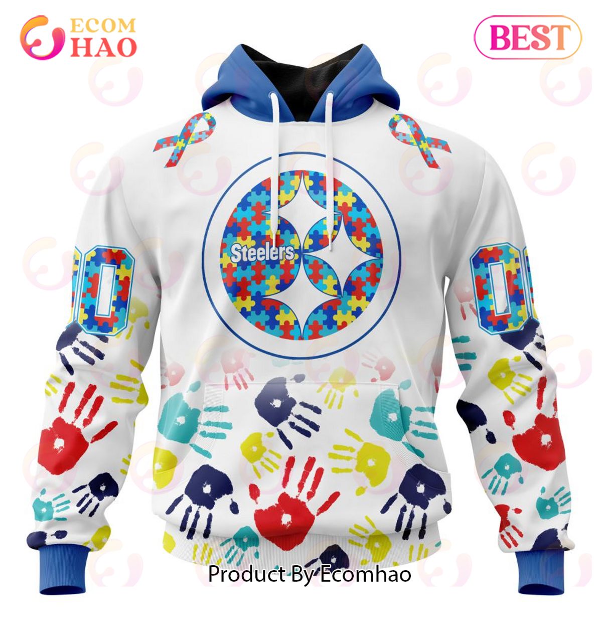 Best NFL Pittsburgh Steelers Autism Awareness Collection 3D Hoodie