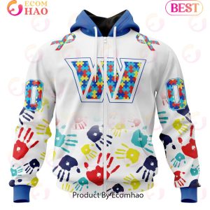 Chicago Cubs MLB Autism Awareness Hand Design Personalized Hoodie