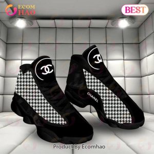 Chanel Air Jordan 13 Black Mix White CN Shoes, Sneakers