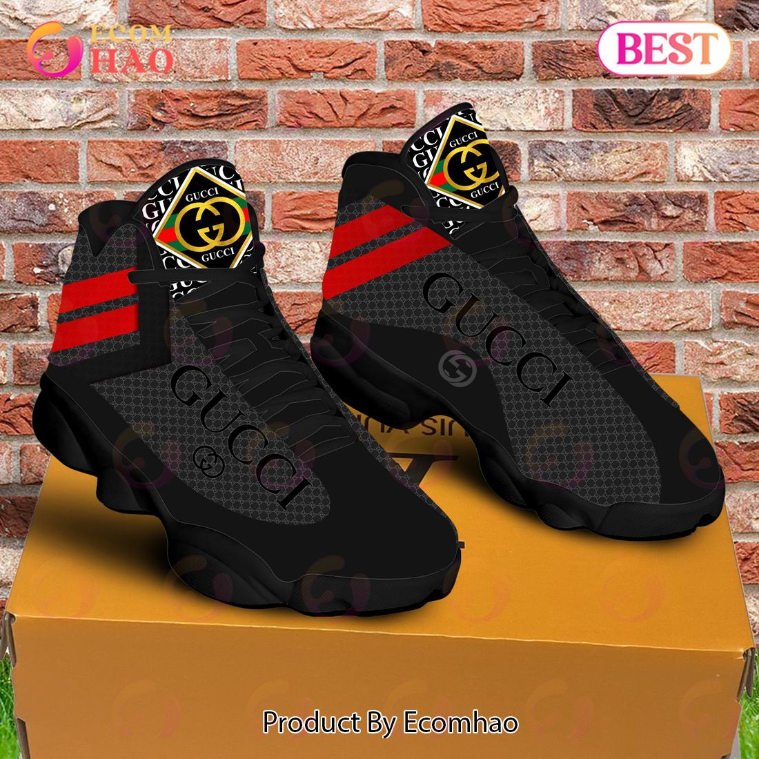 Gucci Air Jordan 13 Black Red GC Shoes, Sneakers Luxury Items