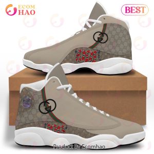 Gucci Air Jordan 13 Brown White GC Shoes, Sneakers