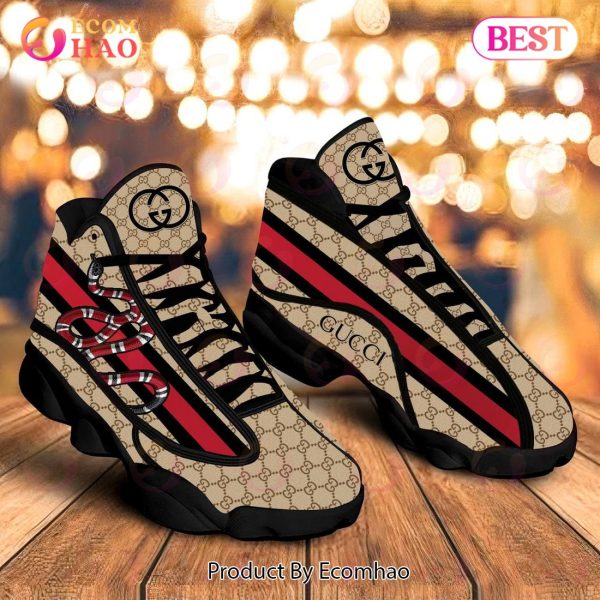 Gucci Snake Air Jordan 13 Red Brown Black GC Shoes, Sneakers