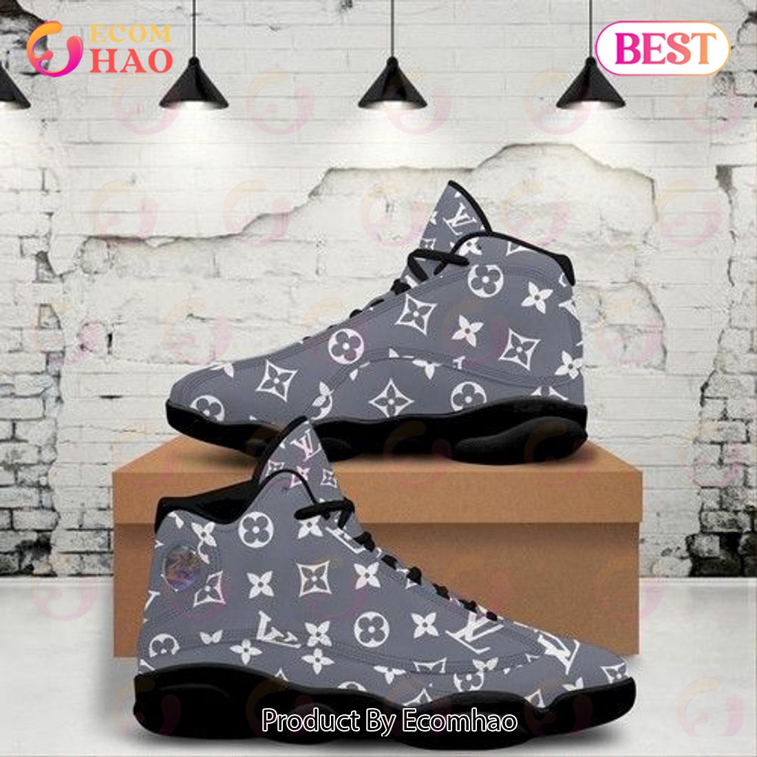 Louis Vuitton Air Jordan 13 Black Mix Violet LV Shoes, Sneakers Luxury Items