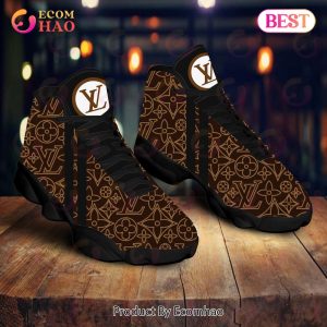 Louis Vuitton Air Jordan 13 Brown And Black LV Shoes, Sneakers