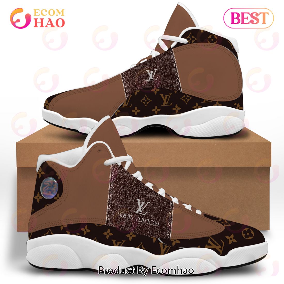 Louis Vuitton Camo Style Air Jordan 11 Shoes - Banantees