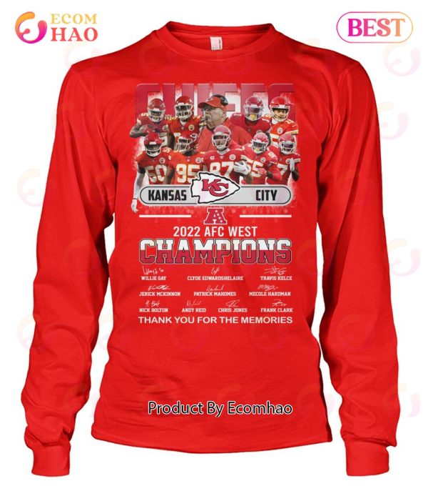 Kansas City Chiefs 2022 AFC West Champions Thank You For The Memories  Signatures T-shirt in 2023