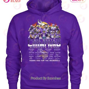 NFC North Champions Minnesota Vikings Thank You For The Memories Signatures  T-shirt - Kaiteez