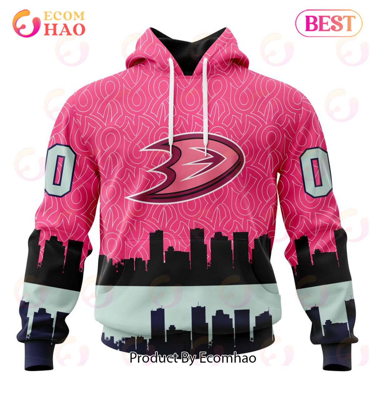 NHL Anaheim Ducks Specialized Unisex Kits Hockey Fights Against Cancer 3D Hoodie