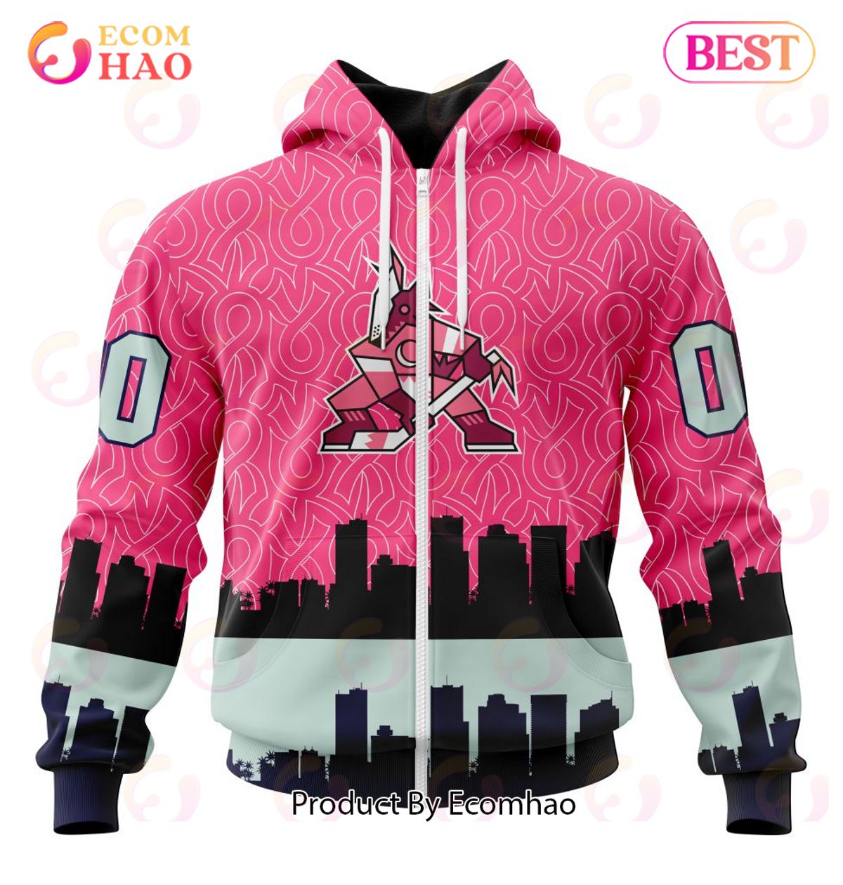 NHL Arizona Coyotes Specialized Unisex Kits Hockey Fights Against Cancer 3D Hoodie