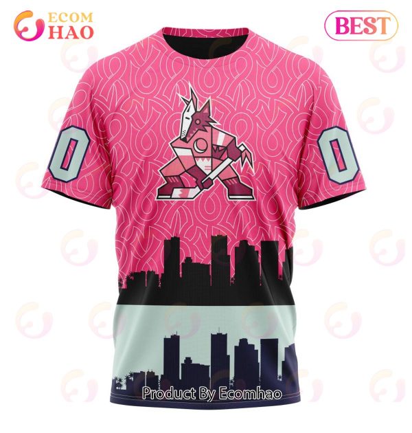 NHL Arizona Coyotes Specialized Unisex Kits Hockey Fights Against Cancer 3D Hoodie