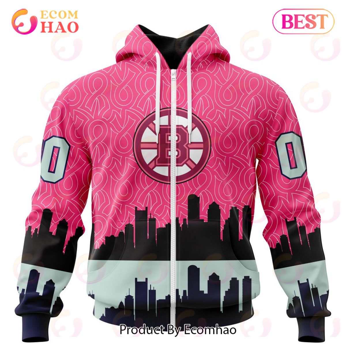 NHL Boston Bruins Specialized Unisex Kits Hockey Fights Against Cancer 3D Hoodie