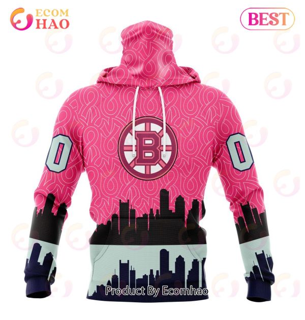 NHL Boston Bruins Specialized Unisex Kits Hockey Fights Against Cancer 3D Hoodie