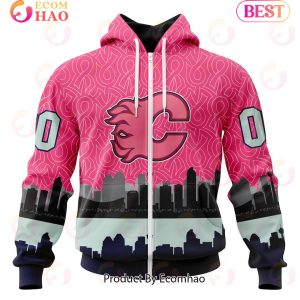 NHL Calgary Flames Specialized Unisex Kits Hockey Fights Against Cancer 3D Hoodie