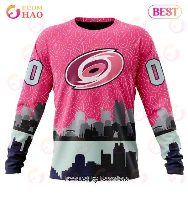 NHL Carolina Hurricanes Specialized Unisex Kits Hockey Fights Against Cancer 3D Hoodie