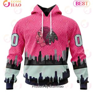 NHL Chicago BlackHawks Specialized Unisex Kits Hockey Fights Against Cancer 3D Hoodie
