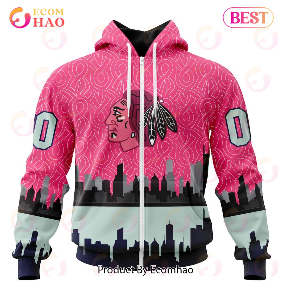 NHL Chicago BlackHawks Specialized Unisex Kits Hockey Fights Against Cancer 3D Hoodie