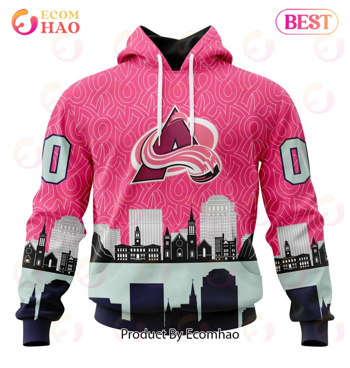 NHL Colorado Avalanche Specialized Unisex Kits Hockey Fights Against Cancer 3D Hoodie