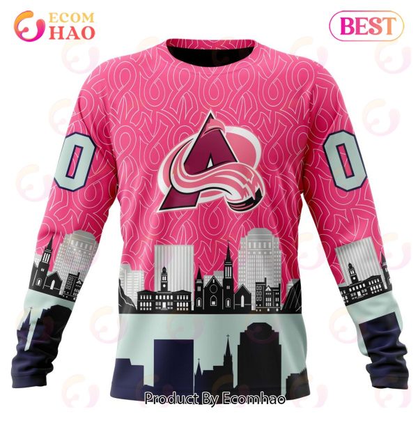 NHL Colorado Avalanche Specialized Unisex Kits Hockey Fights Against Cancer 3D Hoodie