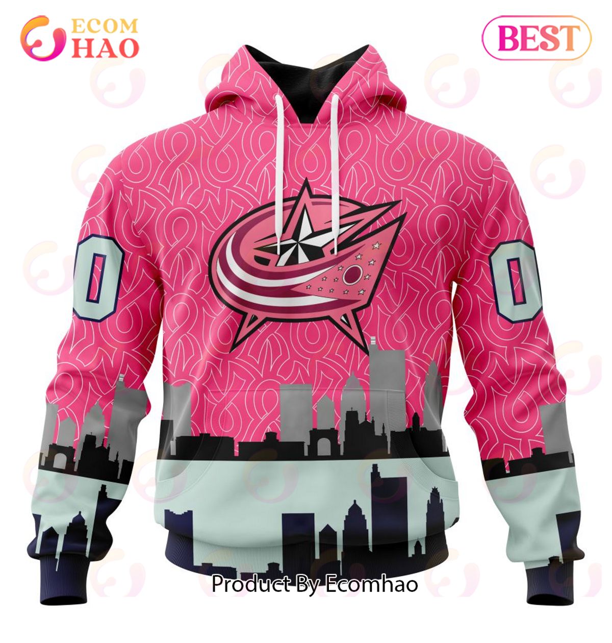 NHL Columbus Blue Jackets Specialized Unisex Kits Hockey Fights Against Cancer 3D Hoodie