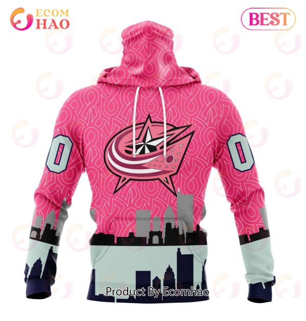 NHL Columbus Blue Jackets Specialized Unisex Kits Hockey Fights Against Cancer 3D Hoodie
