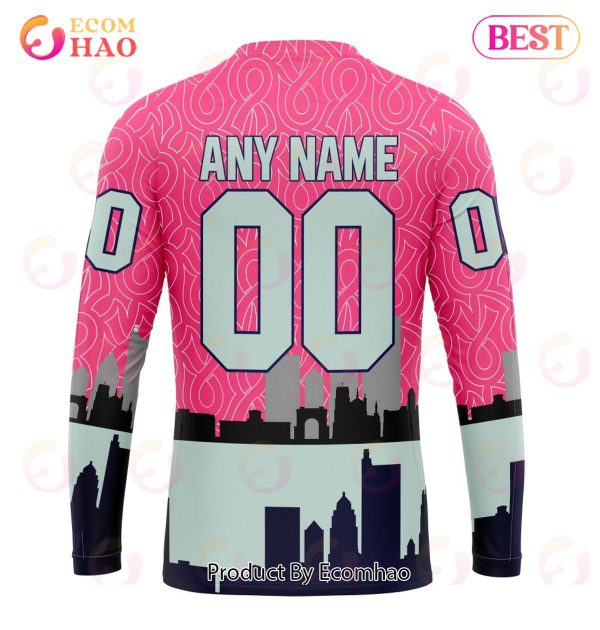 NHL Columbus Blue Jackets Specialized Unisex Kits Hockey Fights Against Cancer 3D Hoodie