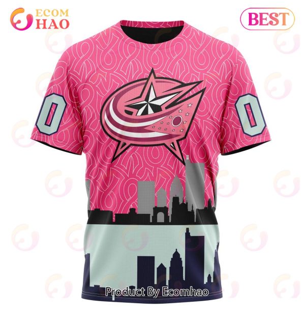 NHL Columbus Blue Jackets Specialized Unisex Kits Hockey Fights Against Cancer 3D Hoodie