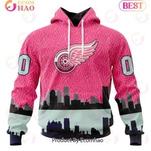 NHL Detroit Red Wings Specialized Unisex Kits Hockey Fights Against Cancer 3D Hoodie