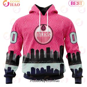 NHL Edmonton Oilers Specialized Unisex Kits Hockey Fights Against Cancer 3D Hoodie